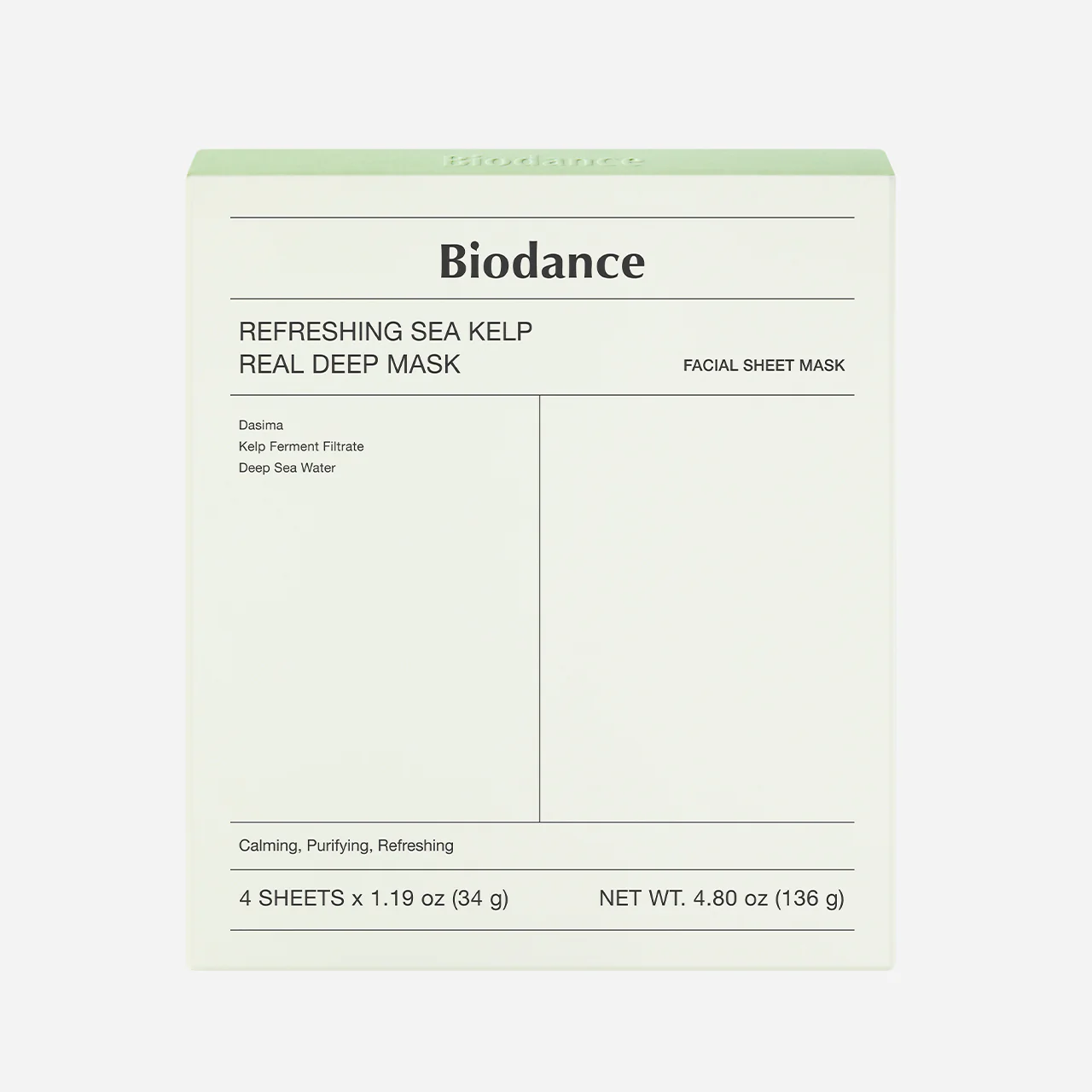 Biodance Refreshing Sea Kelp Real Deep Mask 4Piece Biodance Refreshing Sea Kelp Real Deep Mask 4Piece