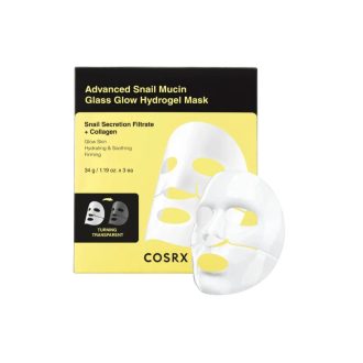COSRX Advanced Snail Mucin Glass Glow Hydrogel Mask – 3 × 34 g Sheets